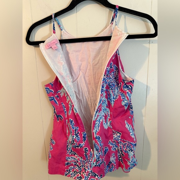 Lilly Pulitzer Women's Annabelle Pink Tank Top Size 2 Samba - Picture 5 of 8